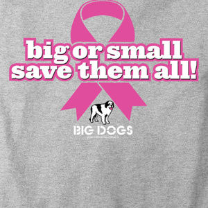 New Big Dog T Shirt Breast Cancer Pink Ribbon Med